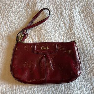 Coach Red Wristlet Bag
